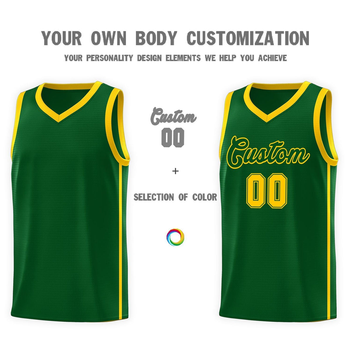 Custom Neon Green Navy-White Side Two-Tone Classic Sports Uniform Basketball Jersey |KXKSHOP