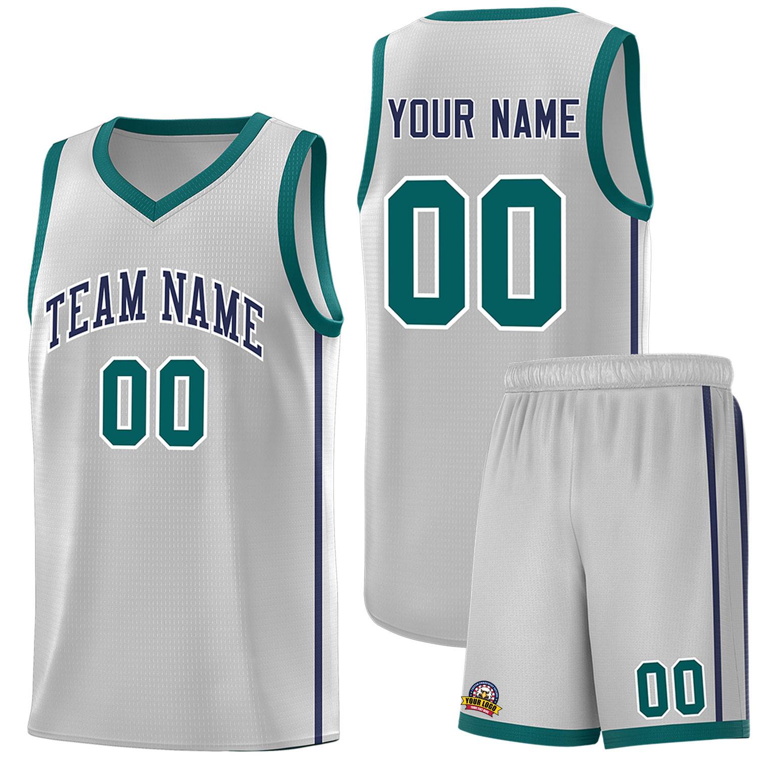 Custom Neon Green Navy-White Side Two-Tone Classic Sports Uniform Basketball Jersey |KXKSHOP