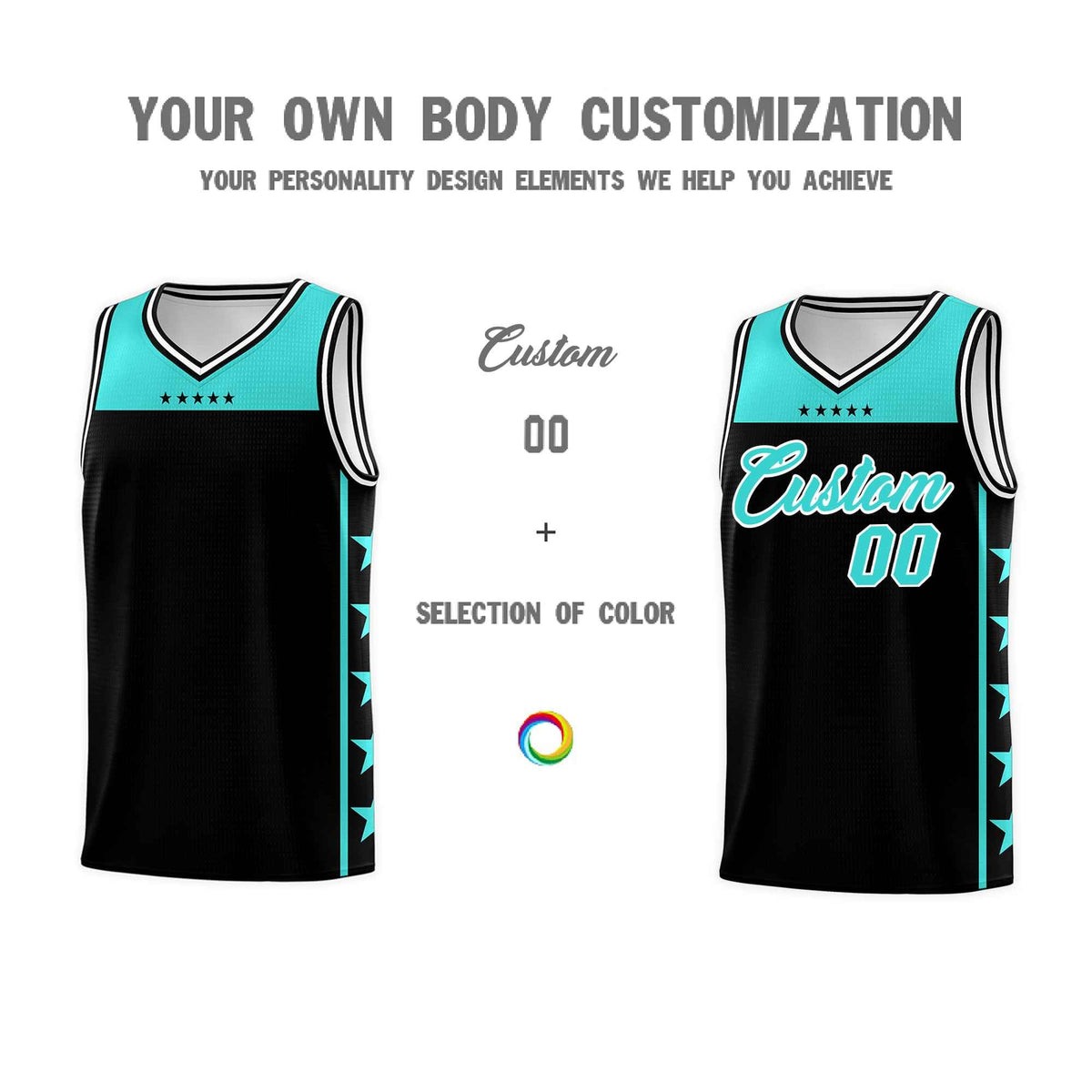Custom Black Bright Green Color Block Sets Sports Uniform Basketball Jersey