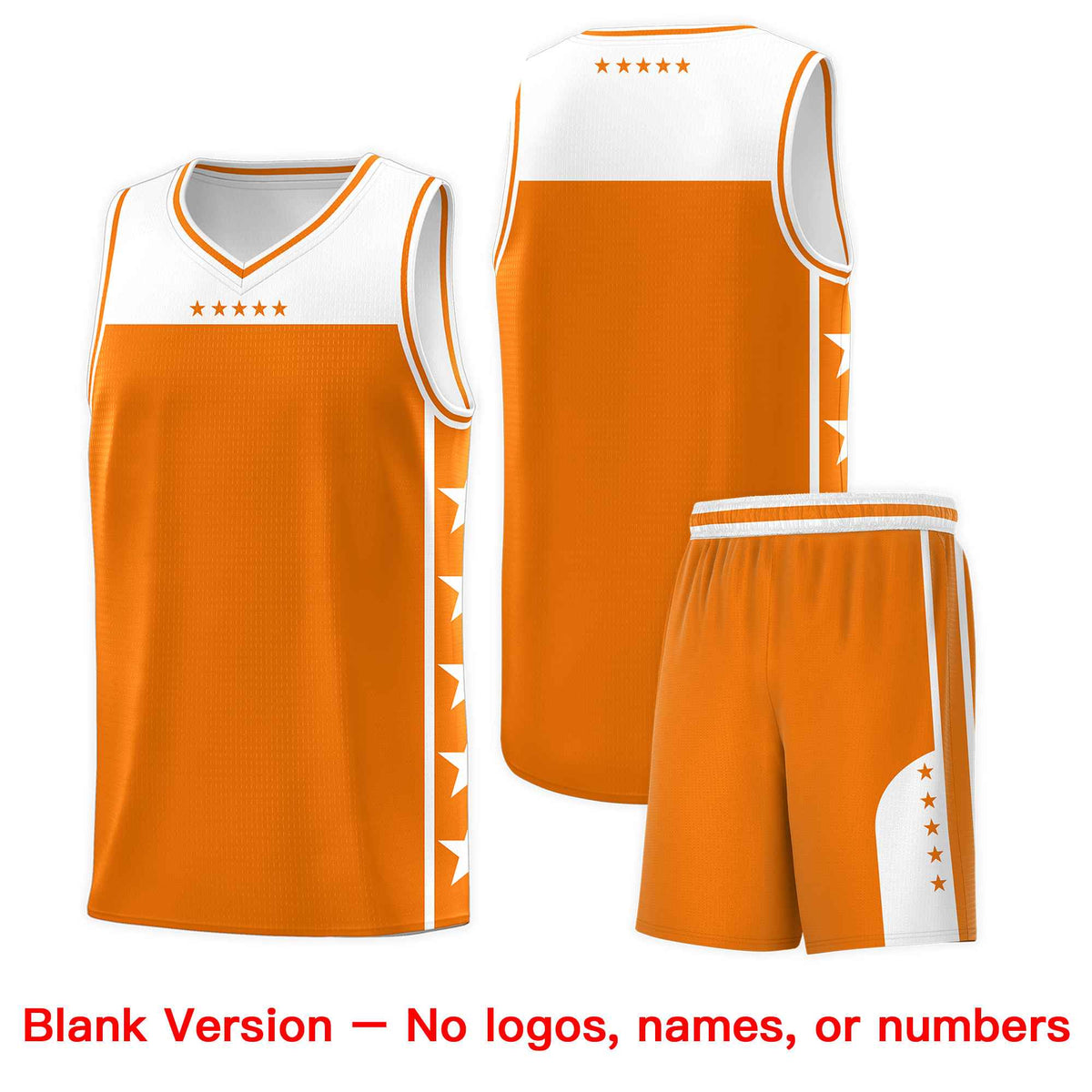 Custom Orange White Color Block Sets Sports Uniform Basketball Jersey