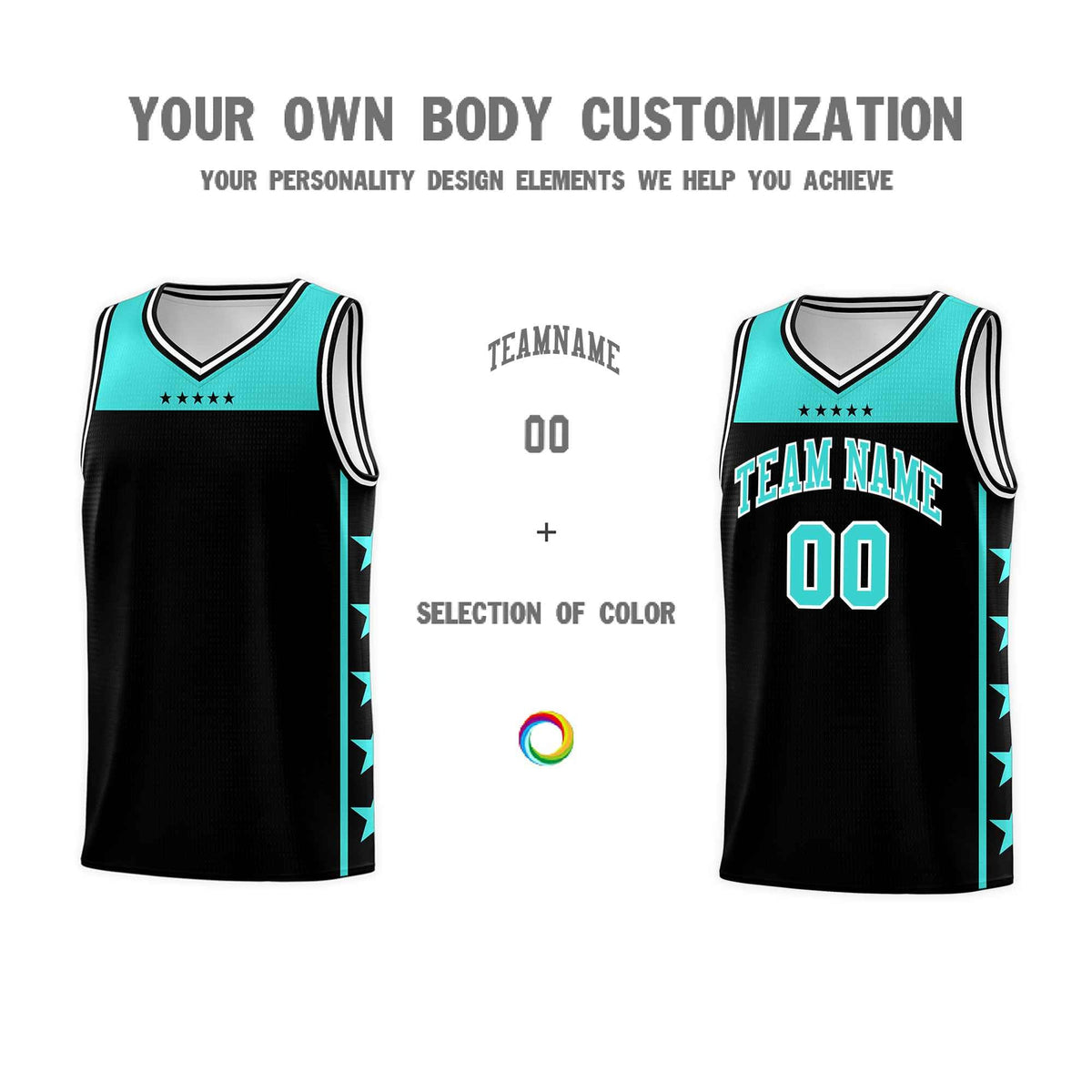 Custom Black Bright Green Color Block Sets Sports Uniform Basketball Jersey