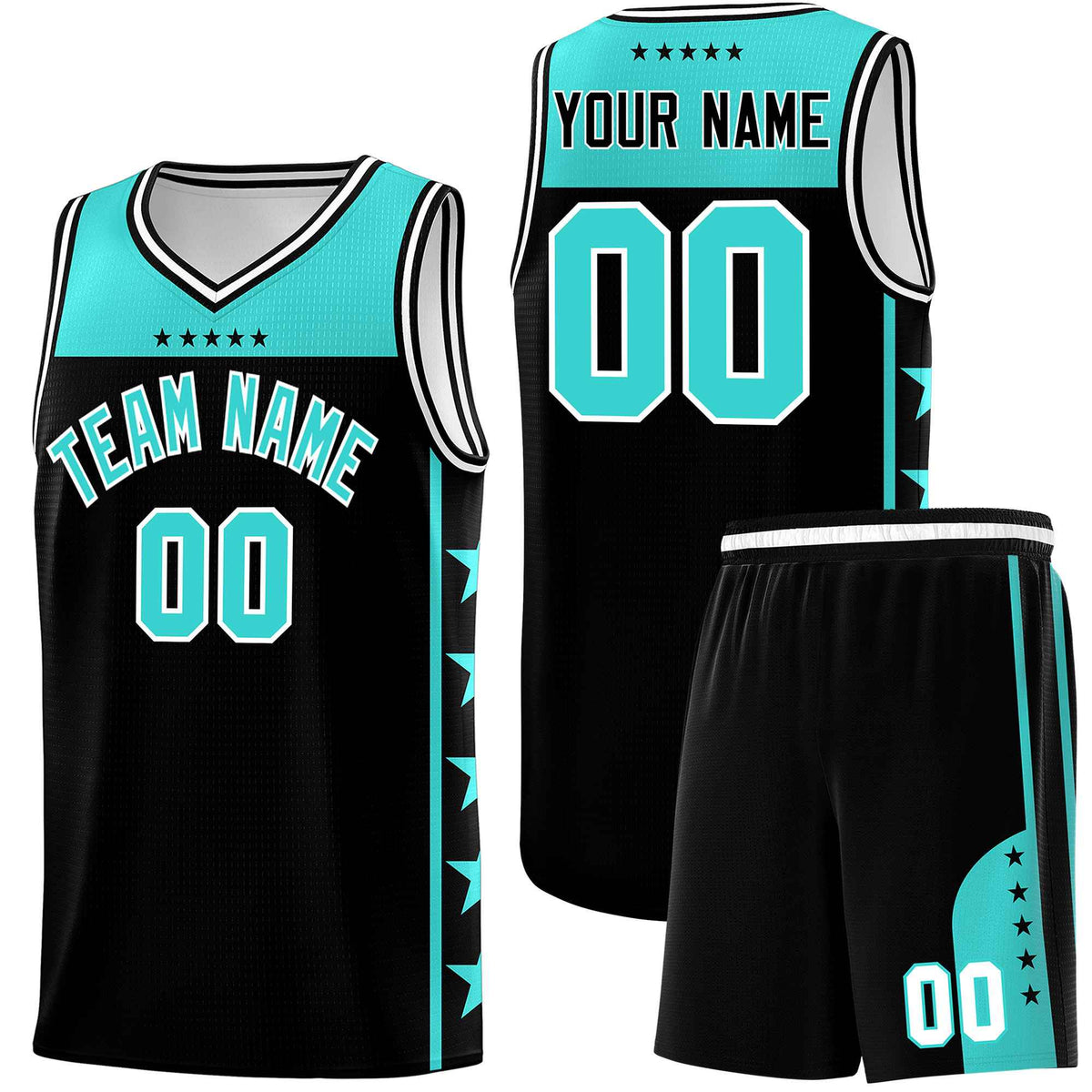 Custom Black Bright Green Color Block Sets Sports Uniform Basketball Jersey