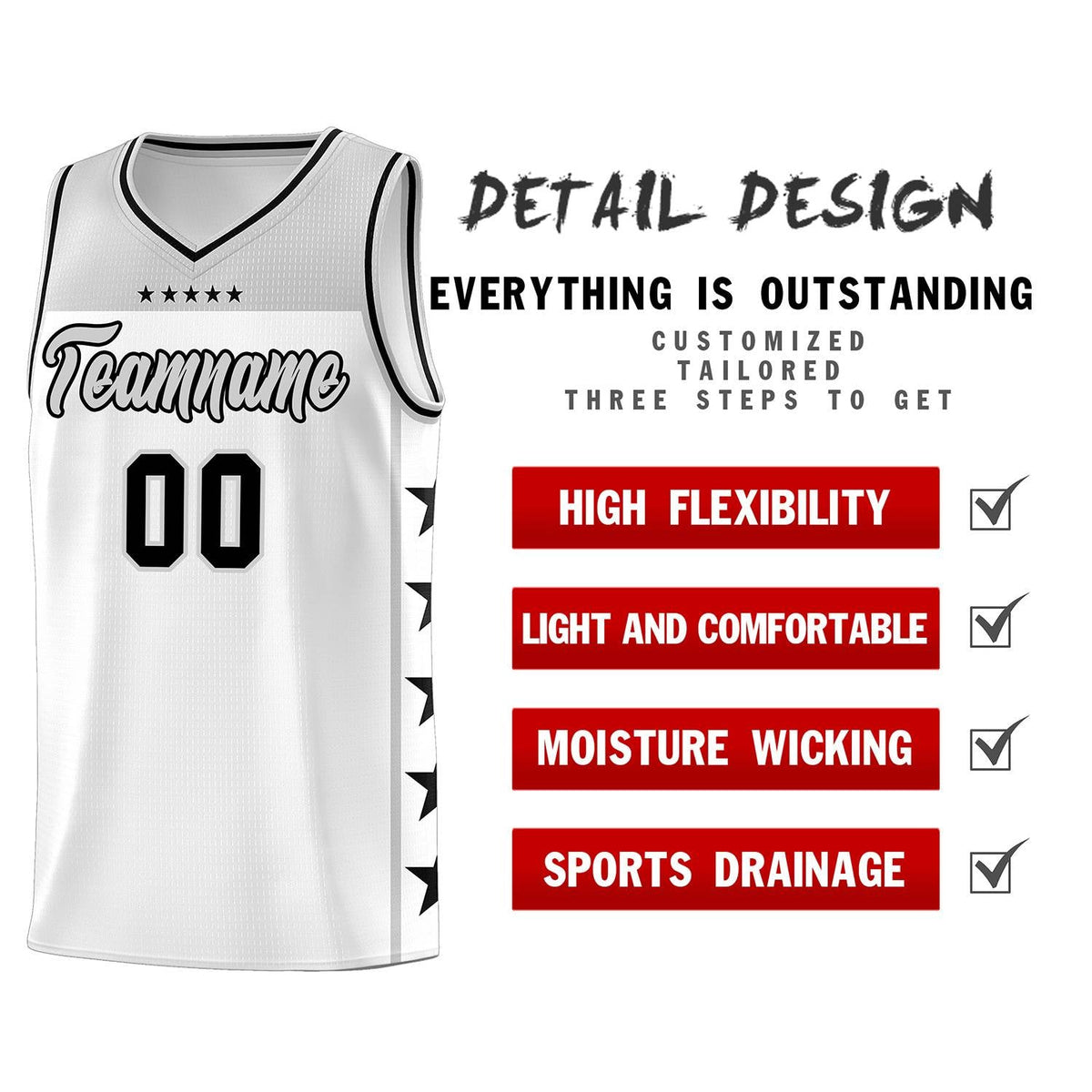 Custom White Gray Color Block Sets Sports Uniform Basketball Jersey