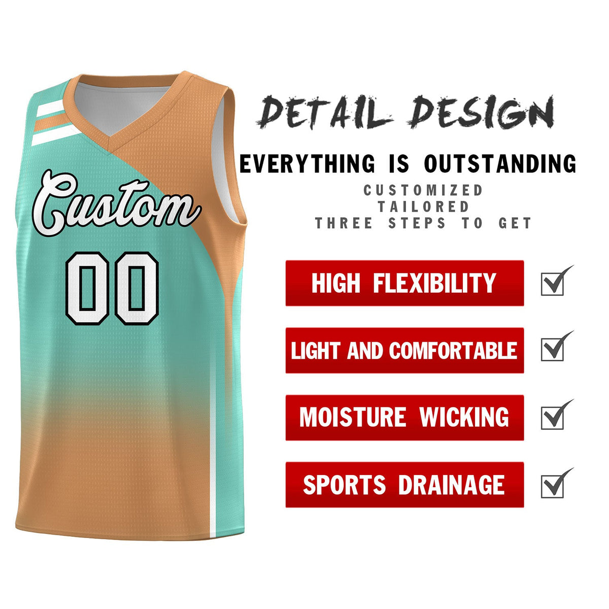 Custom Navy Buckskin Brown Gradient Fashion Sets Sports Uniform Basketball Jersey