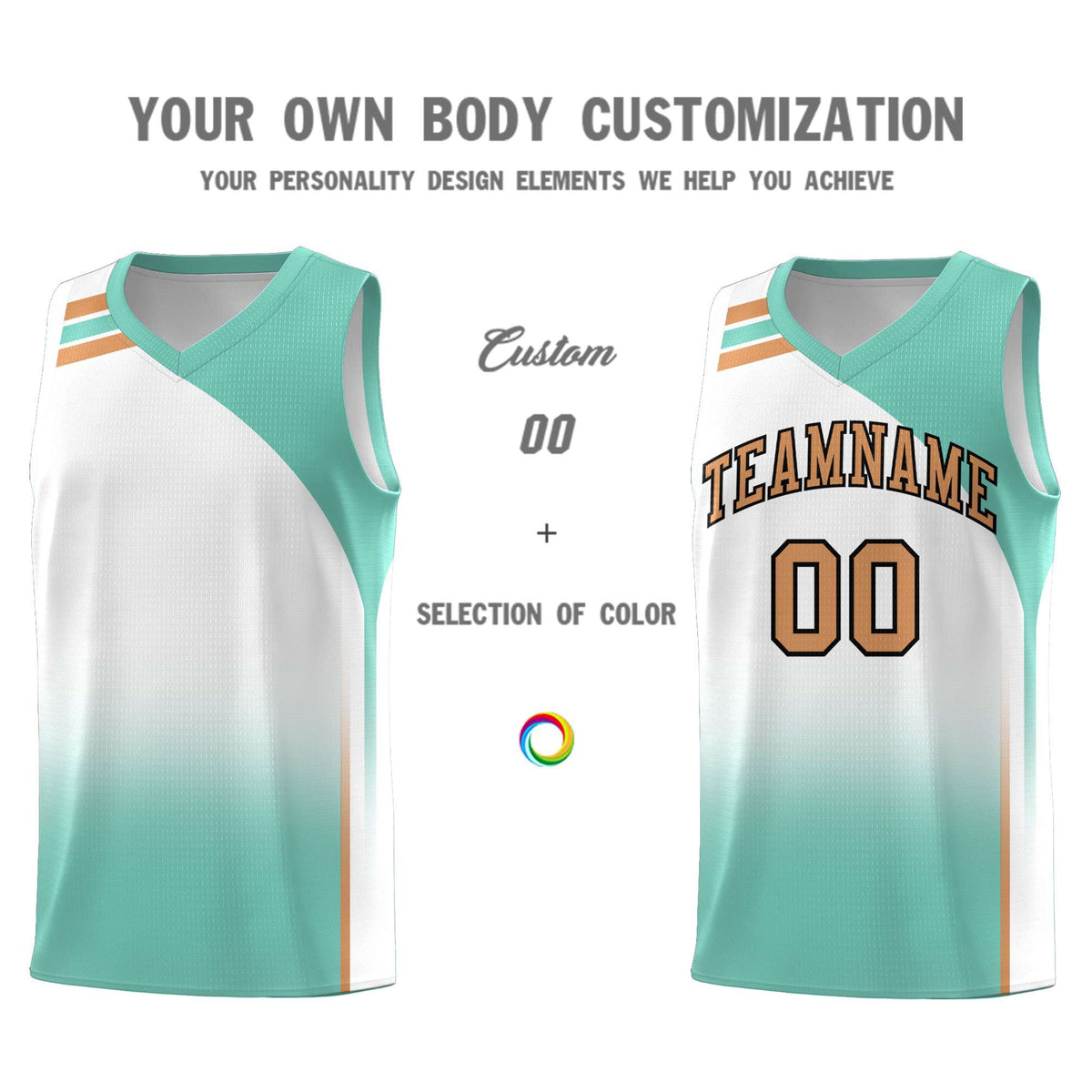 Custom White Bright Green Gradient Fashion Sets Sports Uniform Basketball Jersey