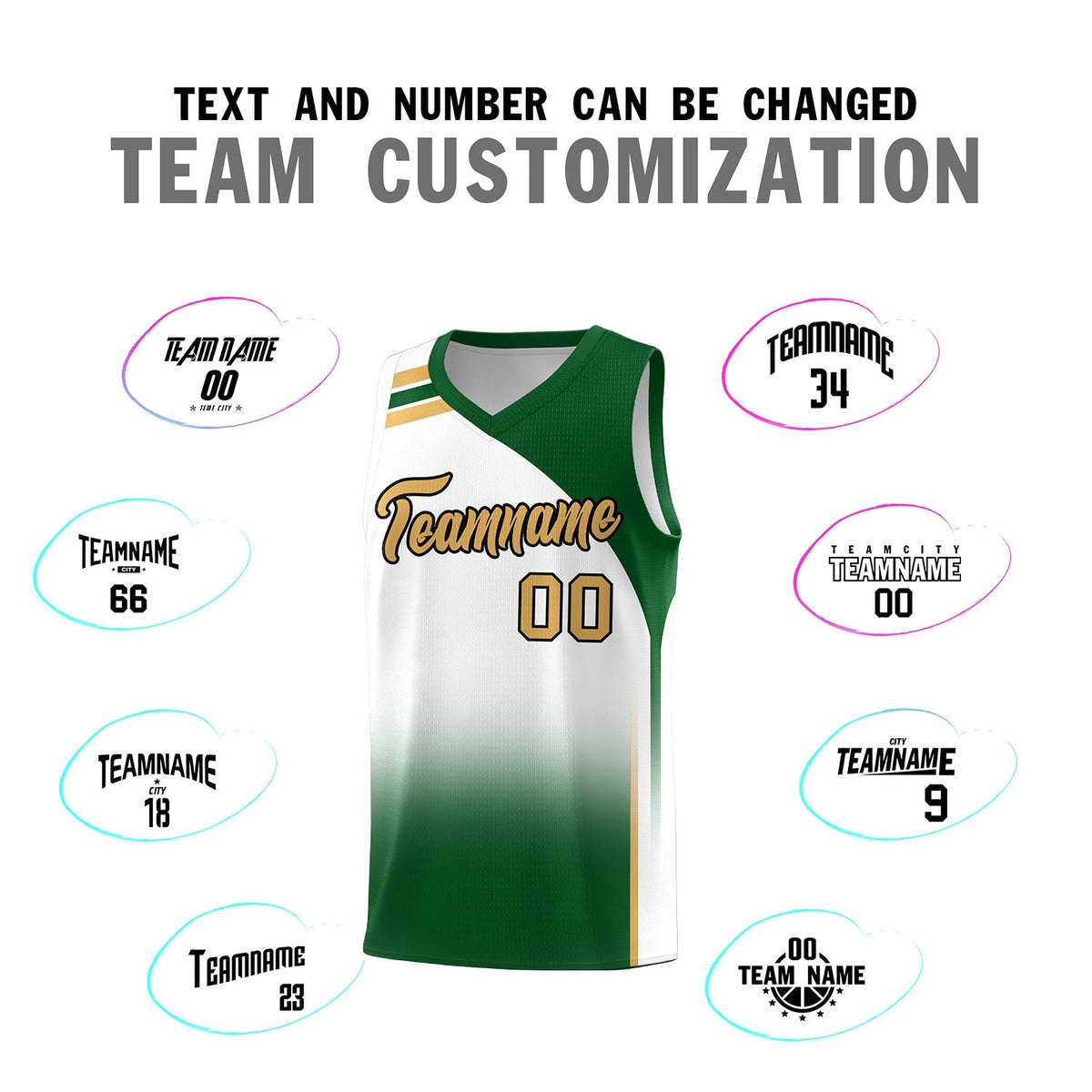 Custom White Teal Gradient Fashion Sets Sports Uniform Basketball Jersey