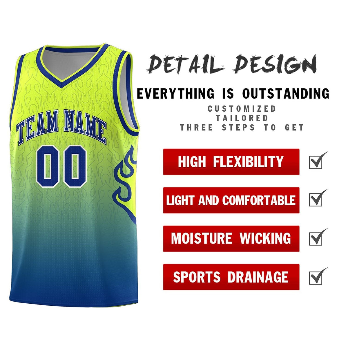 Custom Neon Green Navy-White Side Two-Tone Classic Sports Uniform Basketball Jersey |KXKSHOP