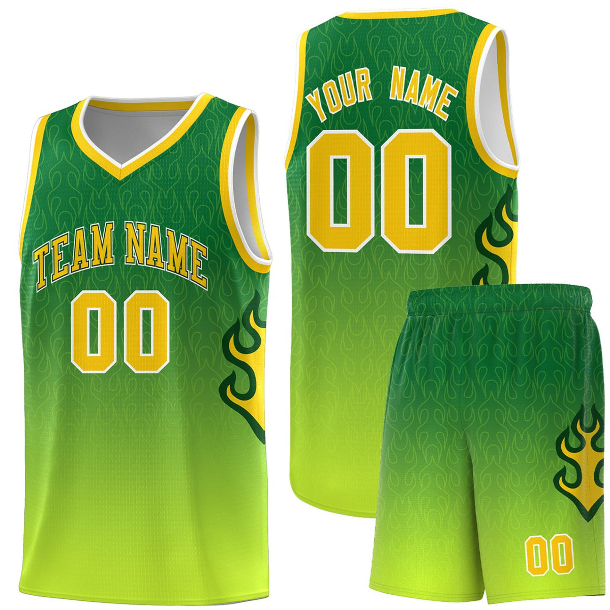 Custom Neon Green Navy-White Side Two-Tone Classic Sports Uniform Basketball Jersey |KXKSHOP