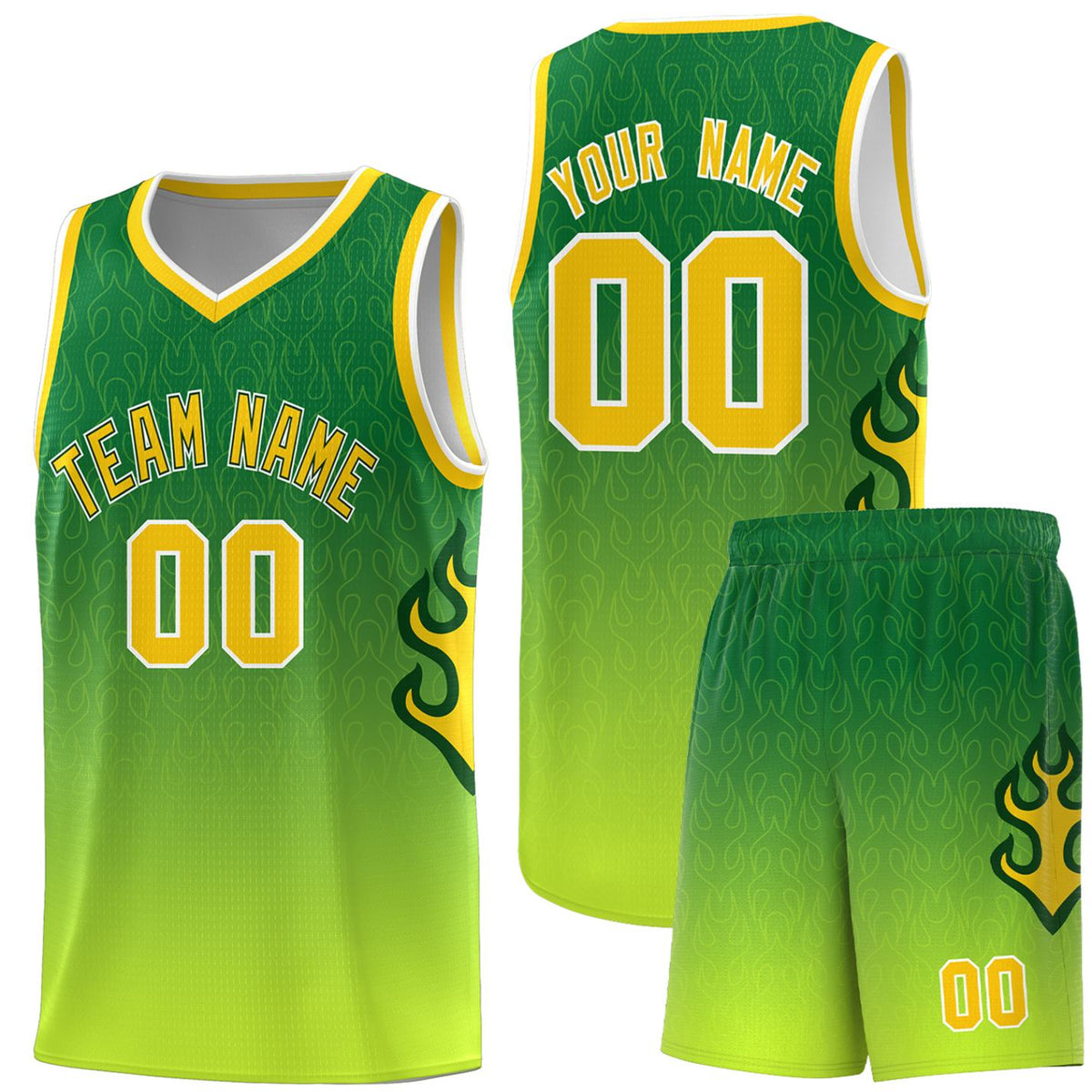 Custom Neon Green Navy-White Side Two-Tone Classic Sports Uniform Basketball Jersey |KXKSHOP