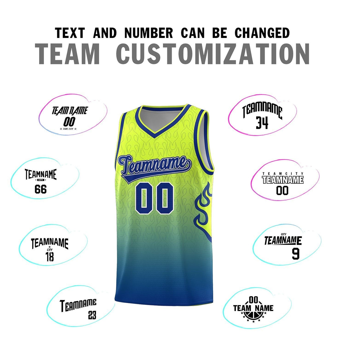 Custom Neon Green Navy-White Side Two-Tone Classic Sports Uniform Basketball Jersey |KXKSHOP