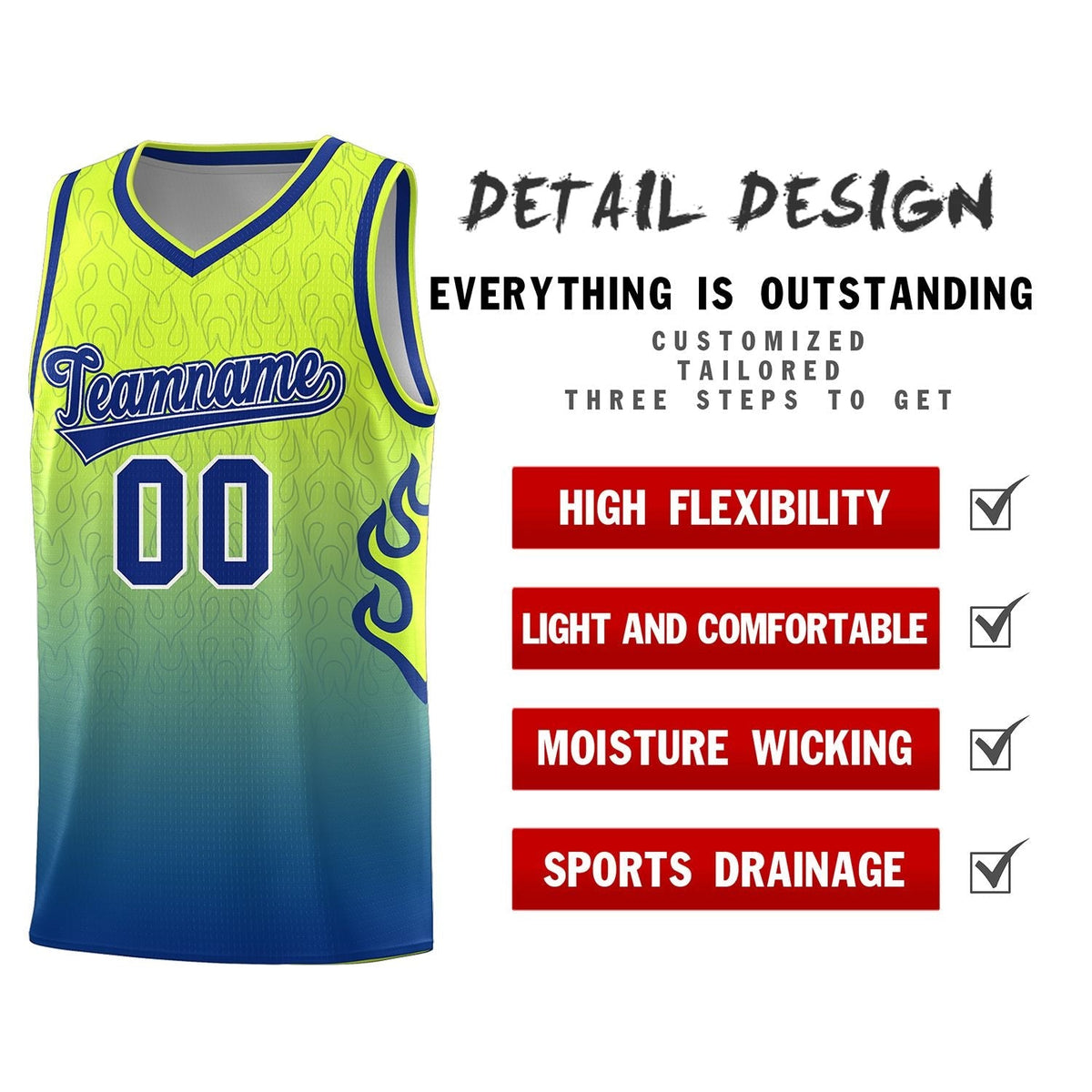 Custom Neon Green Navy-White Side Two-Tone Classic Sports Uniform Basketball Jersey |KXKSHOP