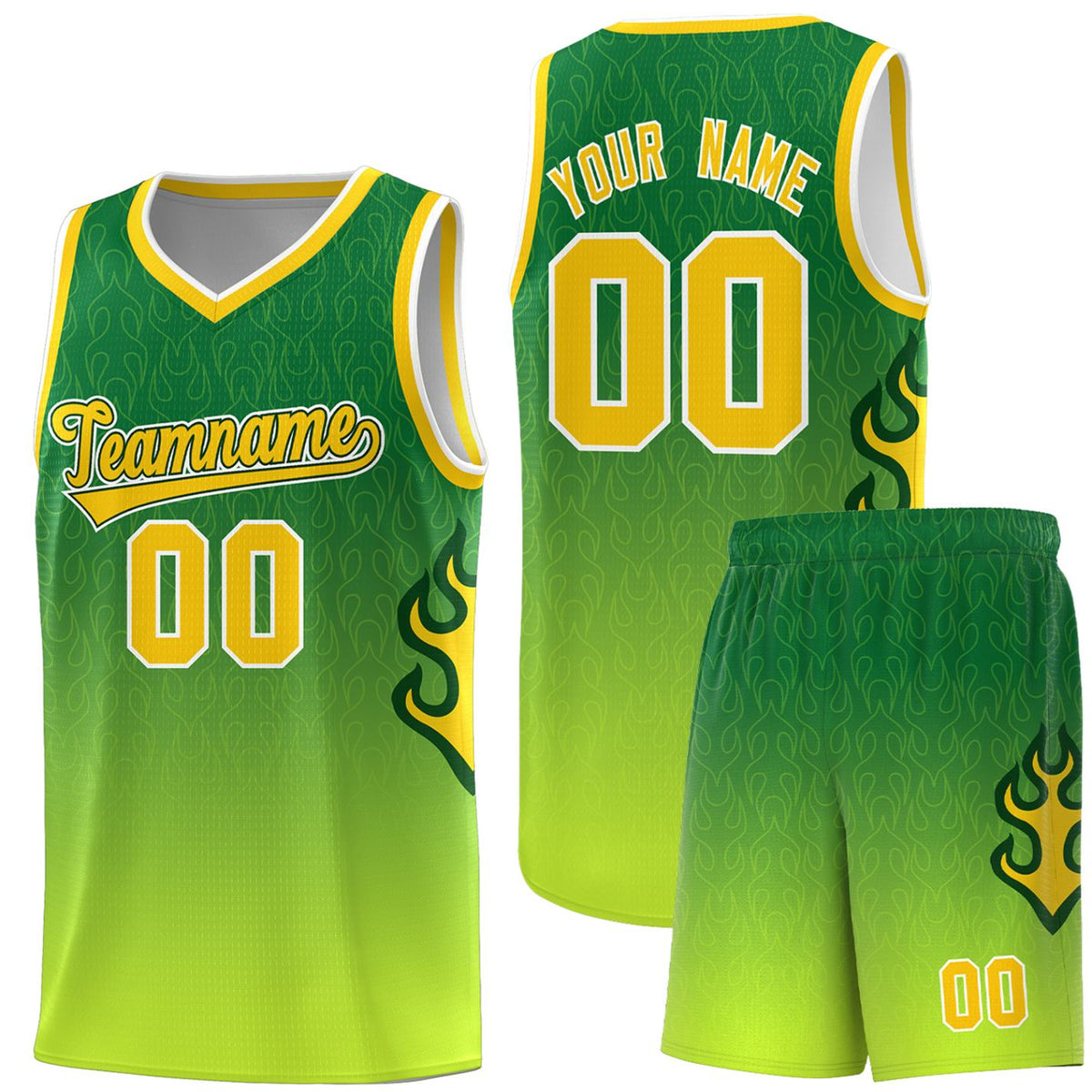 Custom Neon Green Navy-White Side Two-Tone Classic Sports Uniform Basketball Jersey |KXKSHOP