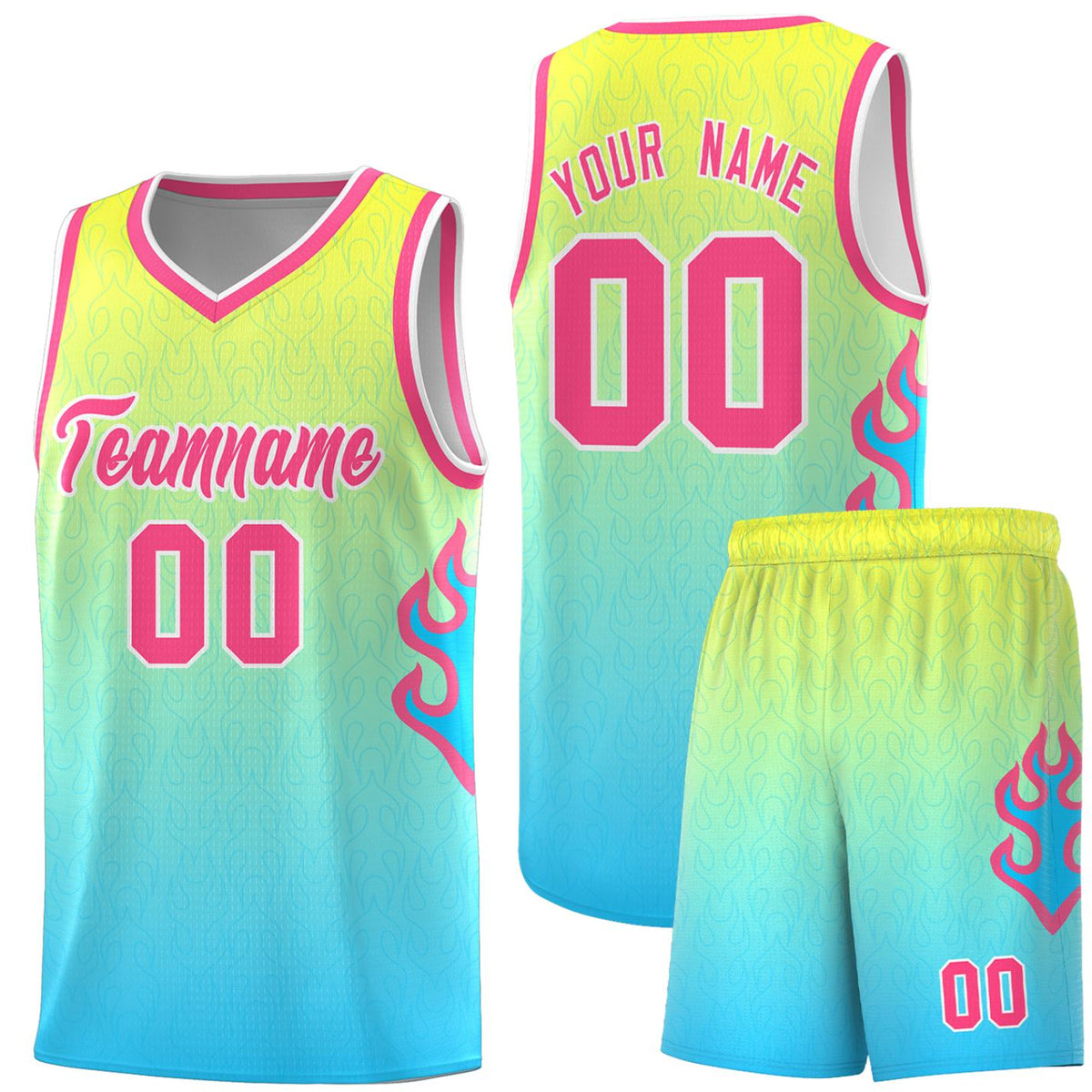 Custom Neon Green Navy-White Side Two-Tone Classic Sports Uniform Basketball Jersey |KXKSHOP