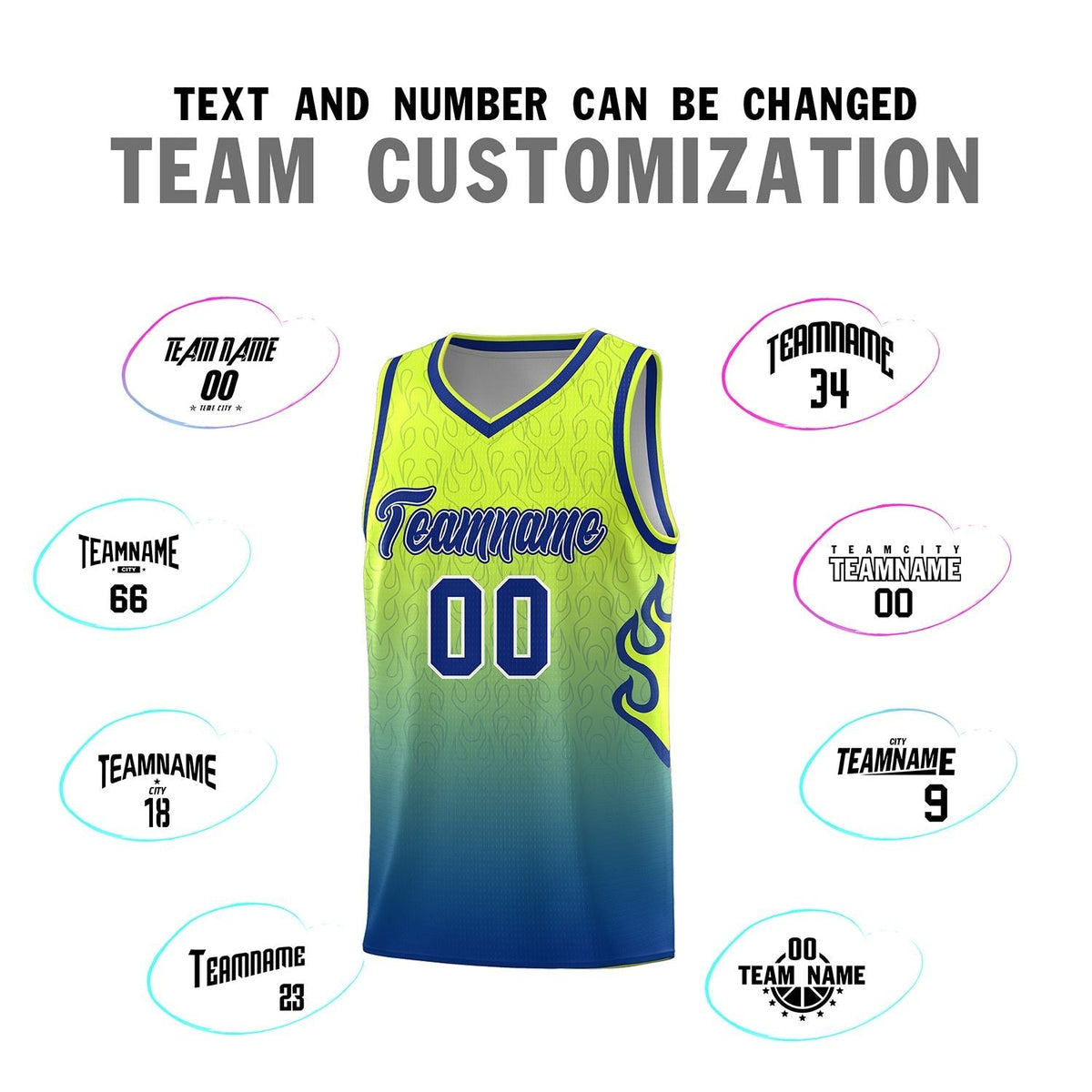 Custom Neon Green Navy-White Side Two-Tone Classic Sports Uniform Basketball Jersey |KXKSHOP