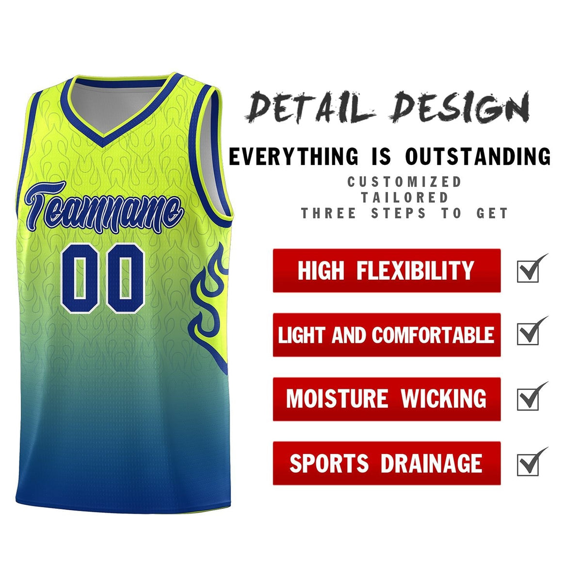 Custom Neon Green Navy-White Side Two-Tone Classic Sports Uniform Basketball Jersey |KXKSHOP