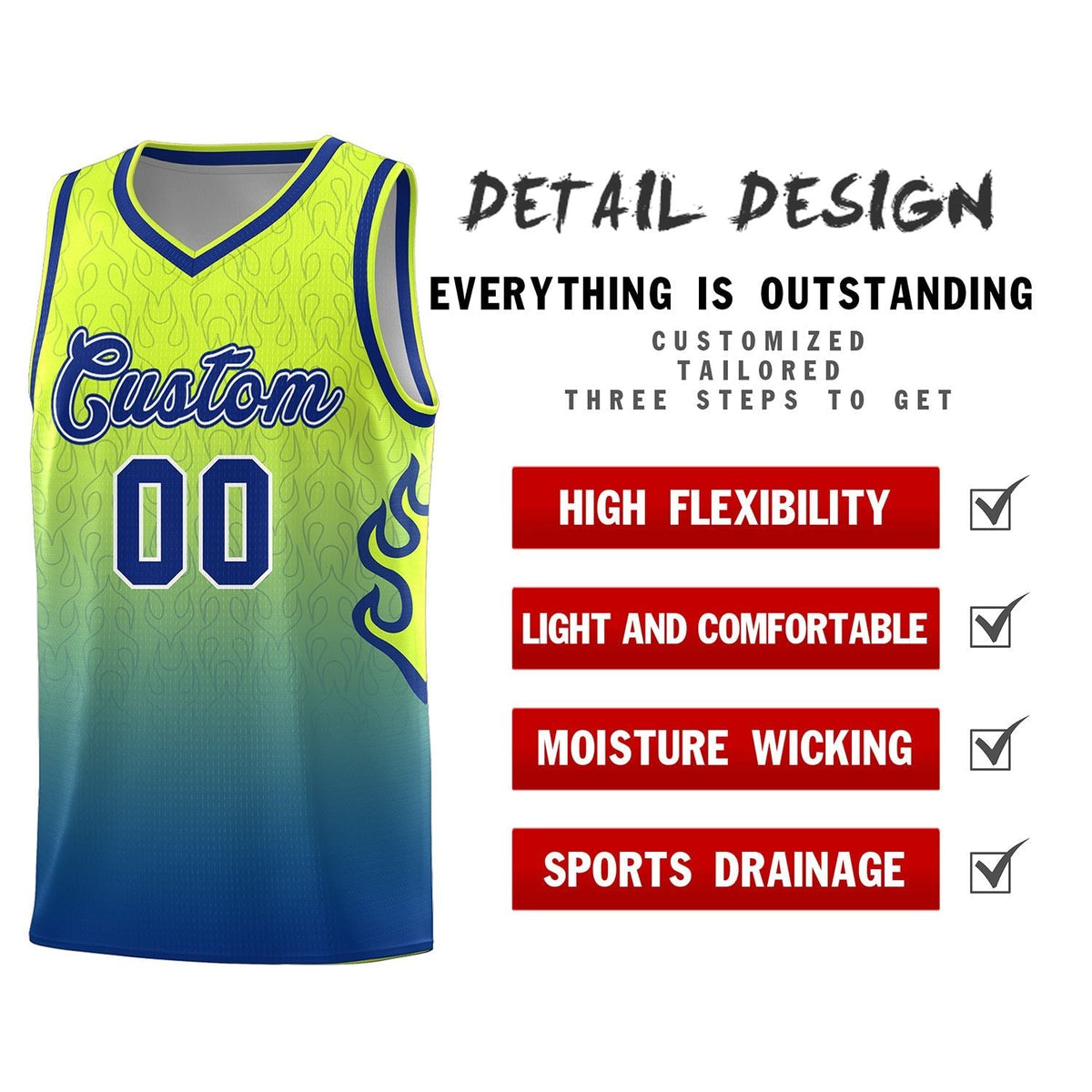 Custom Neon Green Navy-White Side Two-Tone Classic Sports Uniform Basketball Jersey |KXKSHOP