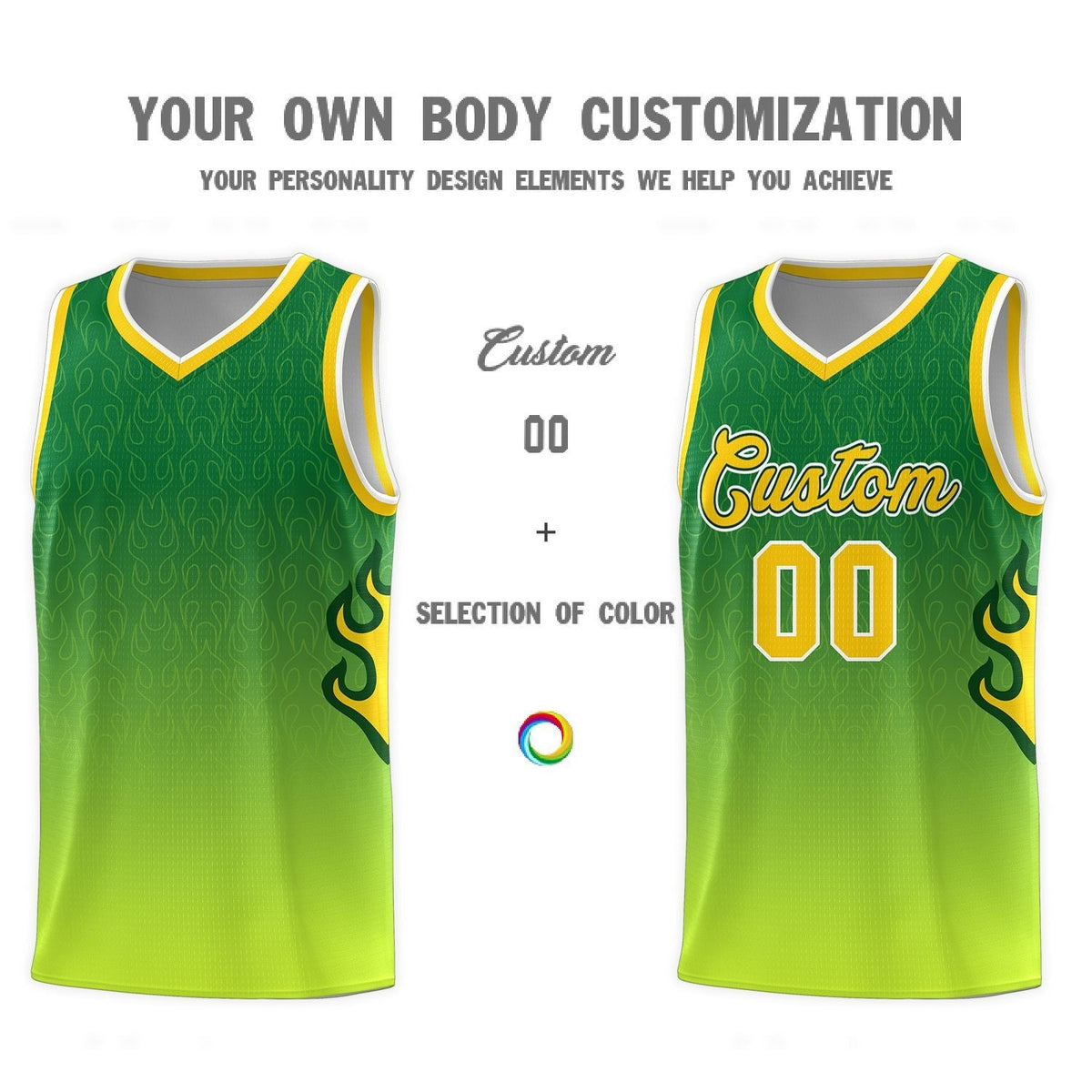 Custom Neon Green Navy-White Side Two-Tone Classic Sports Uniform Basketball Jersey |KXKSHOP