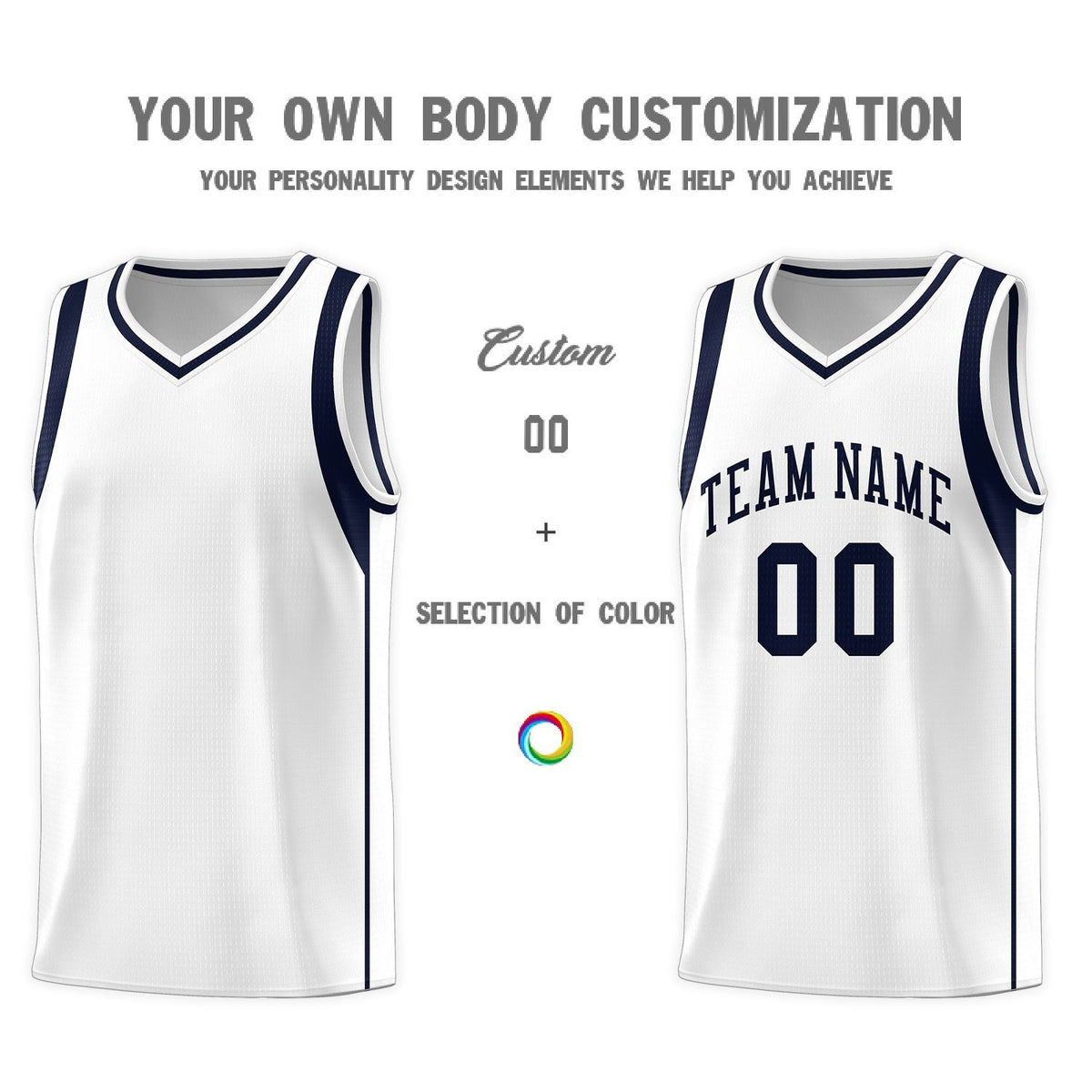 Custom Neon Green Navy-White Side Two-Tone Classic Sports Uniform Basketball Jersey |KXKSHOP