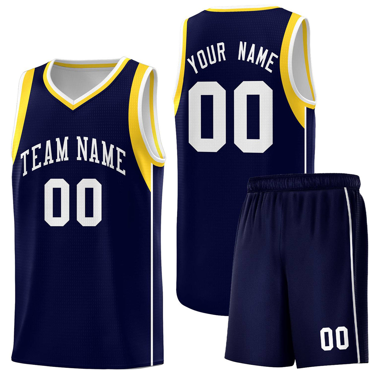 Custom Neon Green Navy-White Side Two-Tone Classic Sports Uniform Basketball Jersey |KXKSHOP