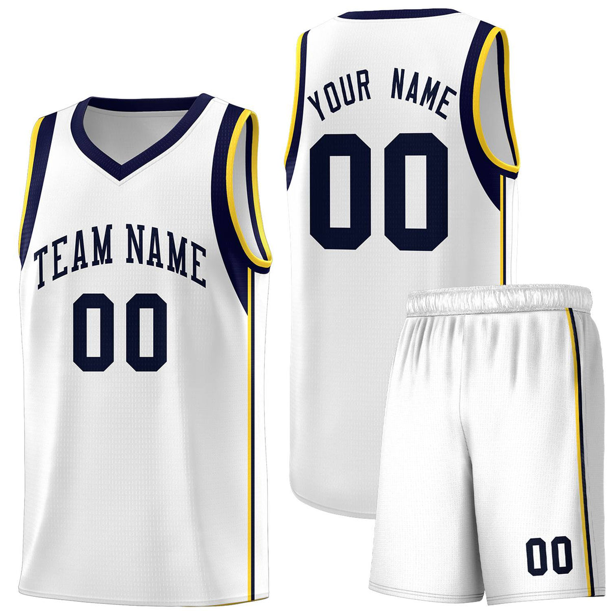 Custom Neon Green Navy-White Side Two-Tone Classic Sports Uniform Basketball Jersey |KXKSHOP