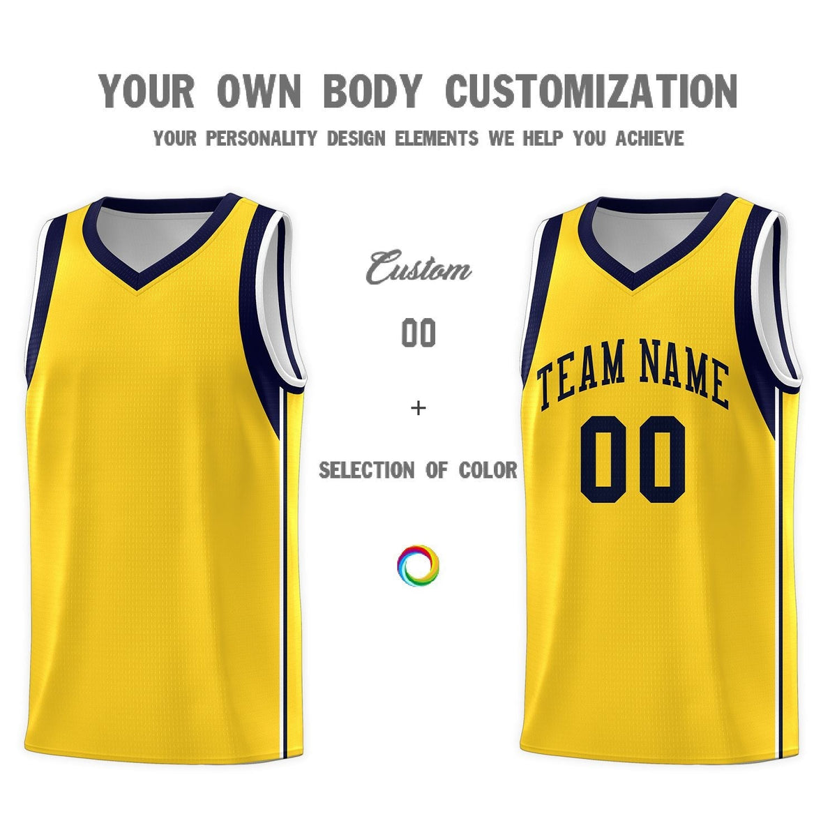 Custom Neon Green Navy-White Side Two-Tone Classic Sports Uniform Basketball Jersey |KXKSHOP