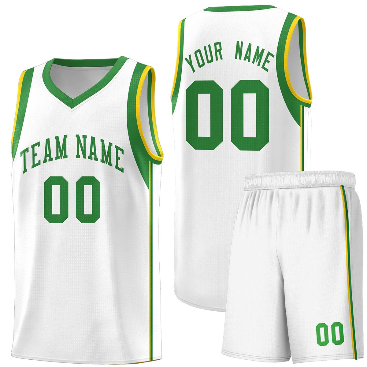 Custom Neon Green Navy-White Side Two-Tone Classic Sports Uniform Basketball Jersey |KXKSHOP