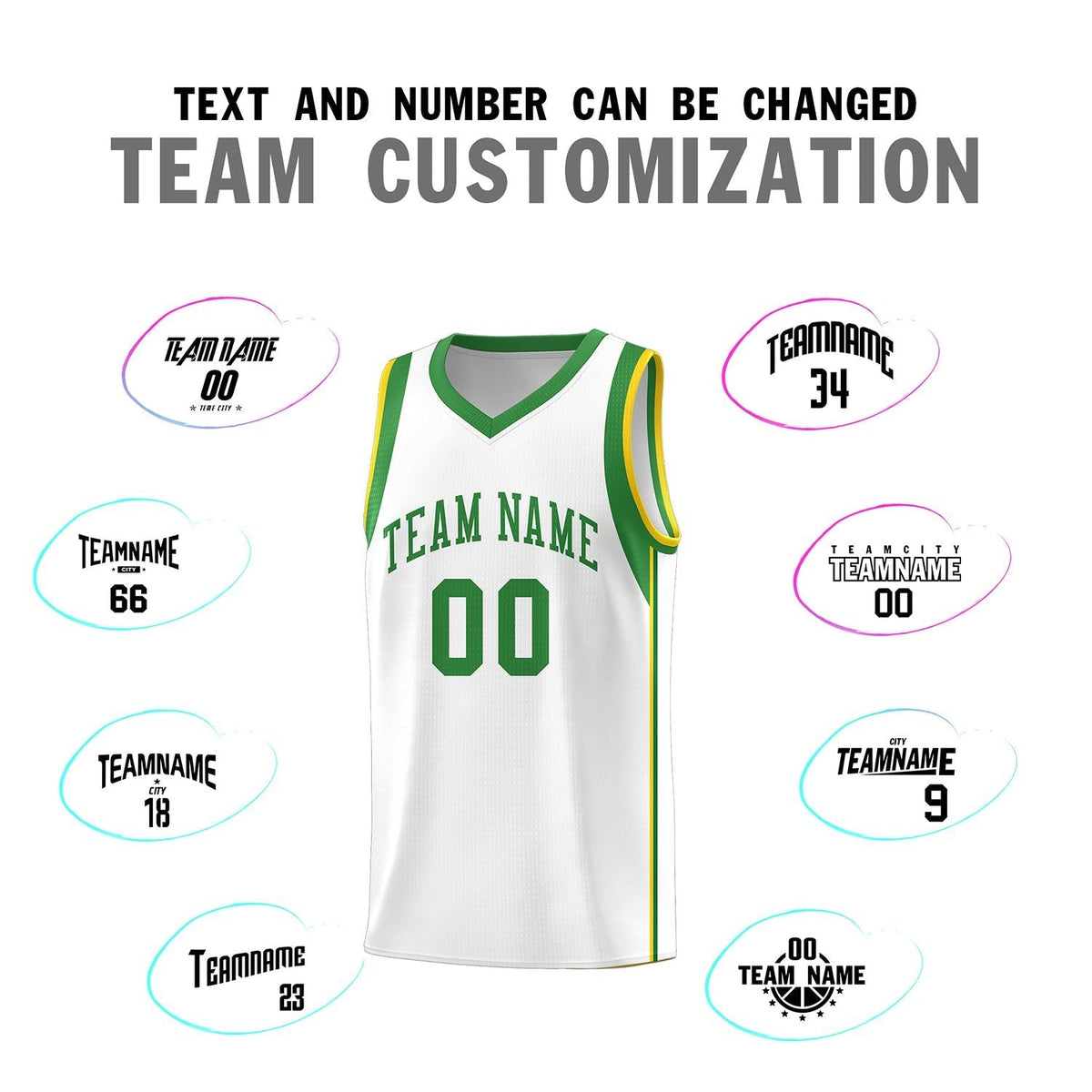 Custom Neon Green Navy-White Side Two-Tone Classic Sports Uniform Basketball Jersey |KXKSHOP