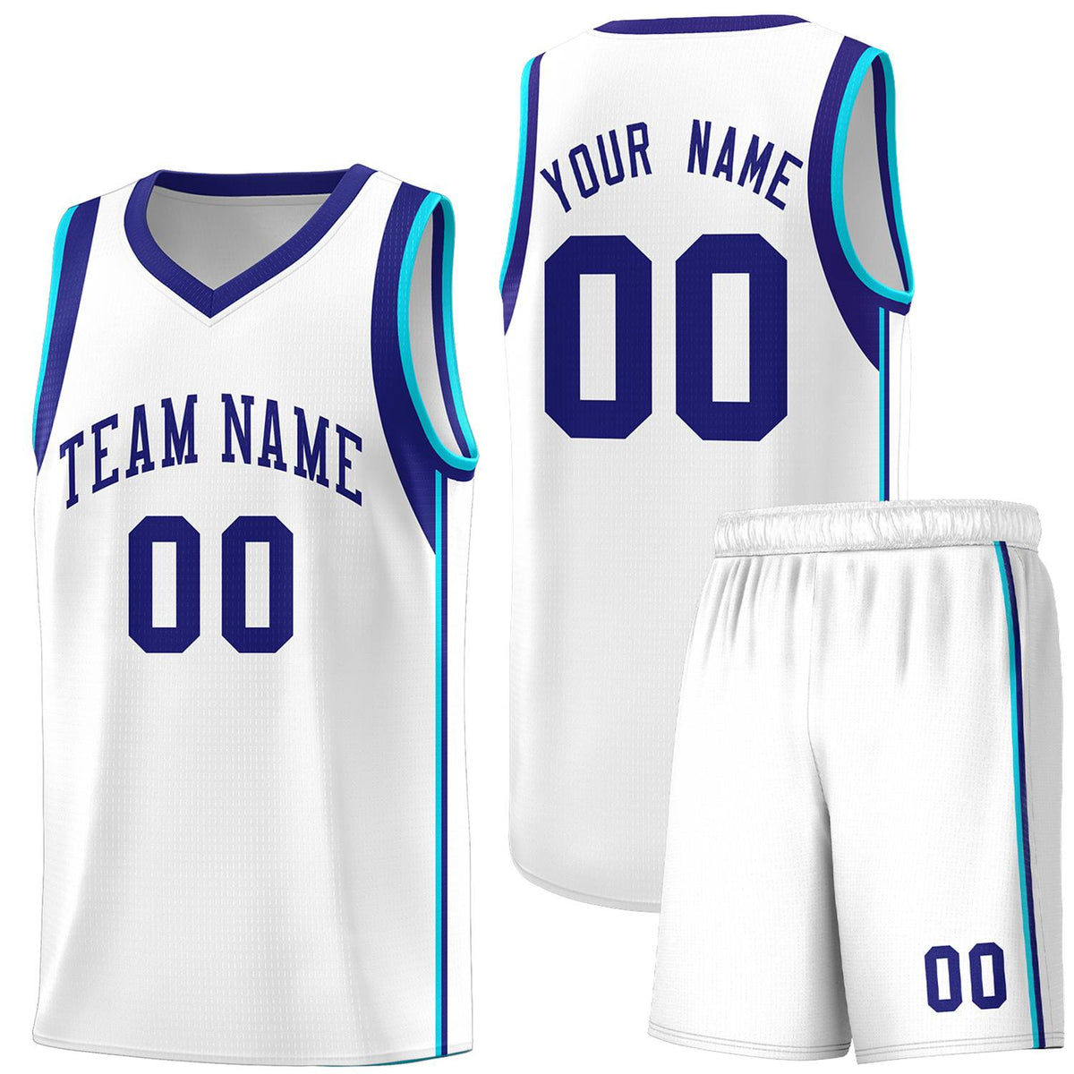 Custom Neon Green Navy-White Side Two-Tone Classic Sports Uniform Basketball Jersey |KXKSHOP