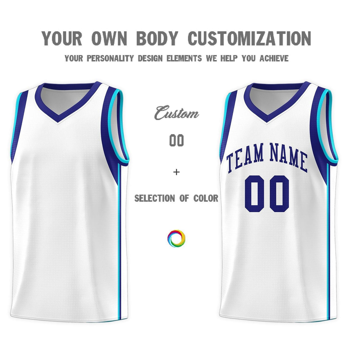 Custom Neon Green Navy-White Side Two-Tone Classic Sports Uniform Basketball Jersey |KXKSHOP