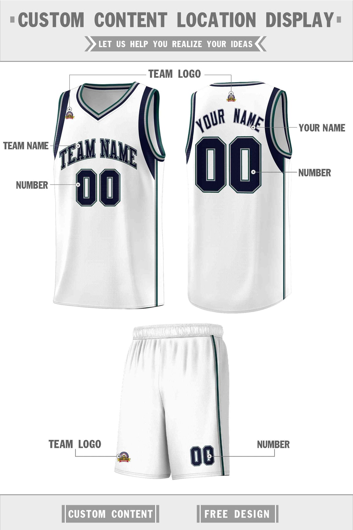 Custom Neon Green Navy-White Side Two-Tone Classic Sports Uniform Basketball Jersey |KXKSHOP