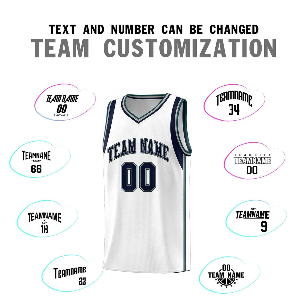 Custom Neon Green Navy-White Side Two-Tone Classic Sports Uniform Basketball Jersey |KXKSHOP
