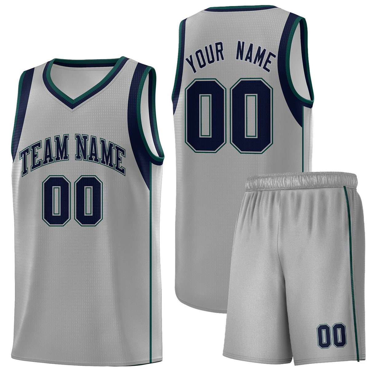 Custom Neon Green Navy-White Side Two-Tone Classic Sports Uniform Basketball Jersey |KXKSHOP