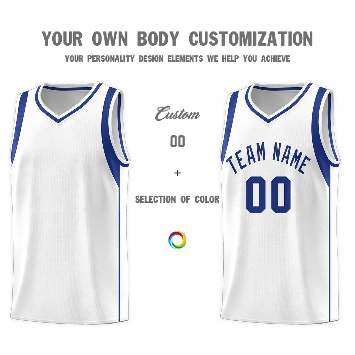 Custom Neon Green Navy-White Side Two-Tone Classic Sports Uniform Basketball Jersey |KXKSHOP