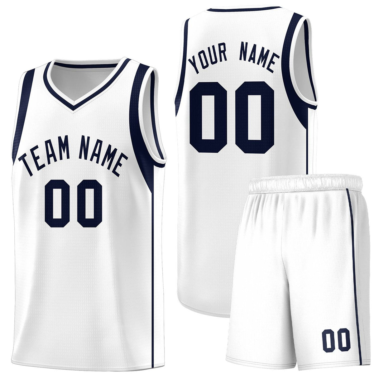 Custom Neon Green Navy-White Side Two-Tone Classic Sports Uniform Basketball Jersey |KXKSHOP