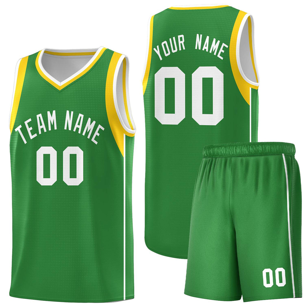 Custom Neon Green Navy-White Side Two-Tone Classic Sports Uniform Basketball Jersey |KXKSHOP