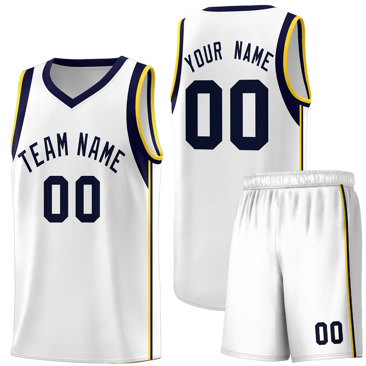 Custom Neon Green Navy-White Side Two-Tone Classic Sports Uniform Basketball Jersey |KXKSHOP