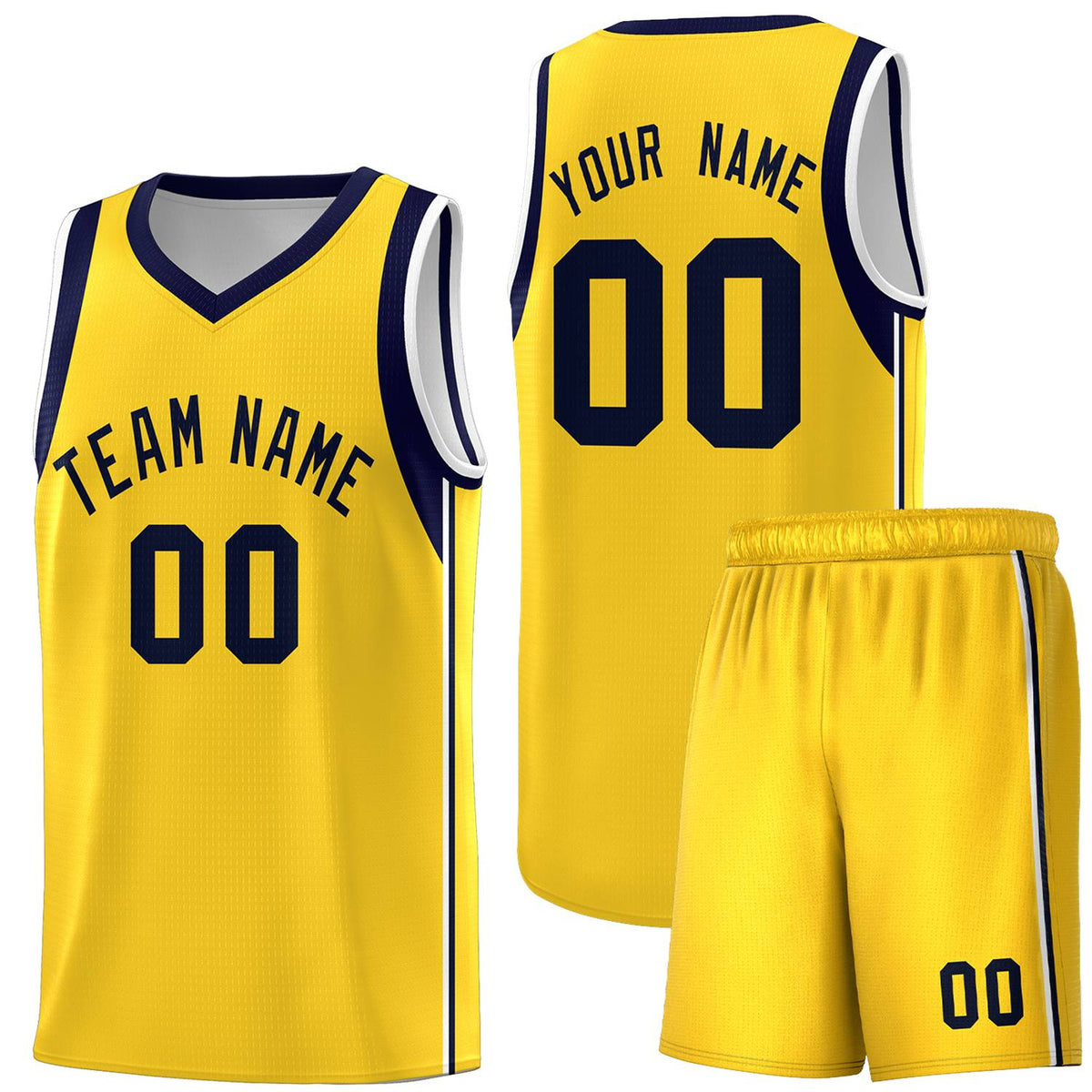 Custom Neon Green Navy-White Side Two-Tone Classic Sports Uniform Basketball Jersey |KXKSHOP