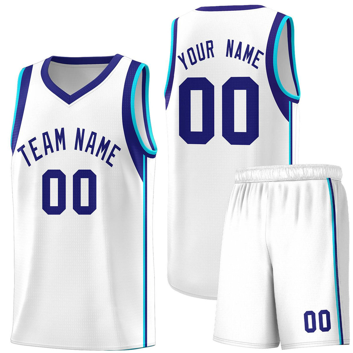 Custom Neon Green Navy-White Side Two-Tone Classic Sports Uniform Basketball Jersey |KXKSHOP