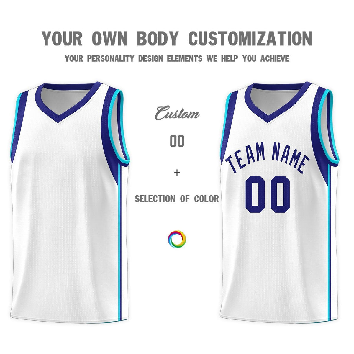 Custom Neon Green Navy-White Side Two-Tone Classic Sports Uniform Basketball Jersey |KXKSHOP