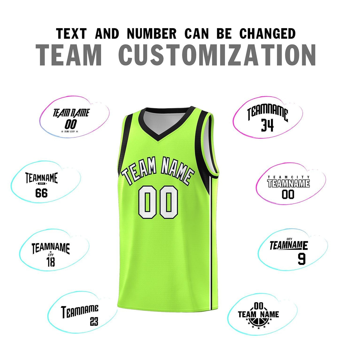 Custom Neon Green Navy-White Side Two-Tone Classic Sports Uniform Basketball Jersey |KXKSHOP
