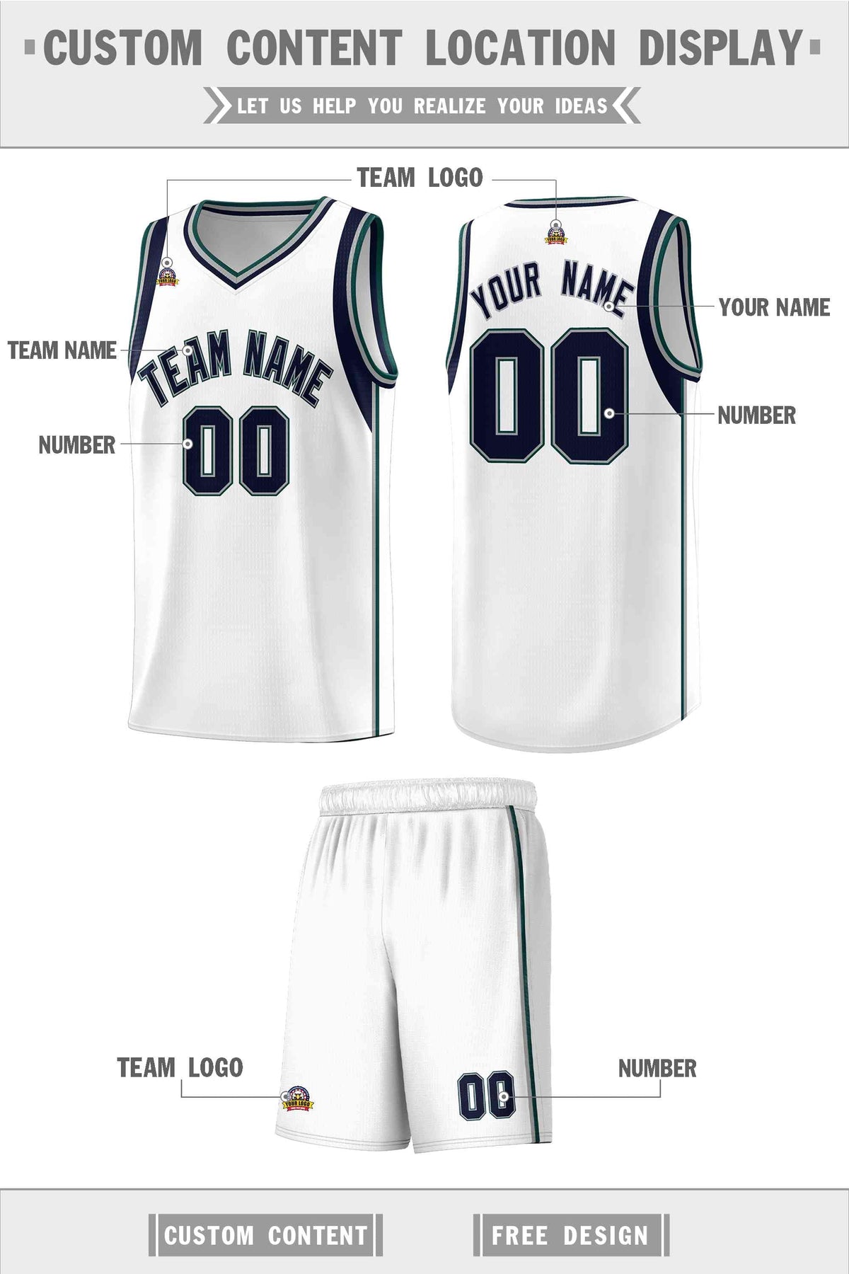 Custom Neon Green Navy-White Side Two-Tone Classic Sports Uniform Basketball Jersey |KXKSHOP