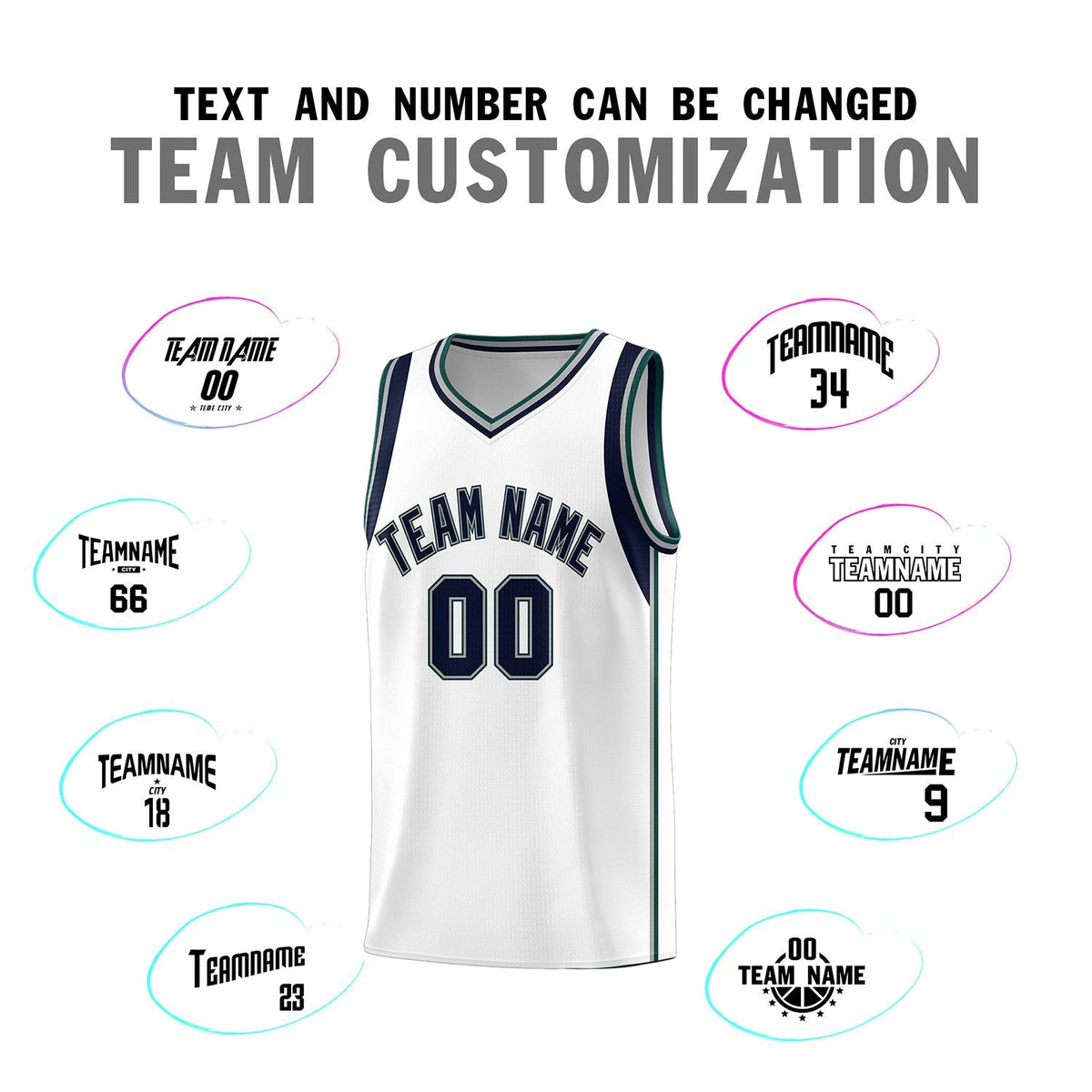 Custom Neon Green Navy-White Side Two-Tone Classic Sports Uniform Basketball Jersey |KXKSHOP