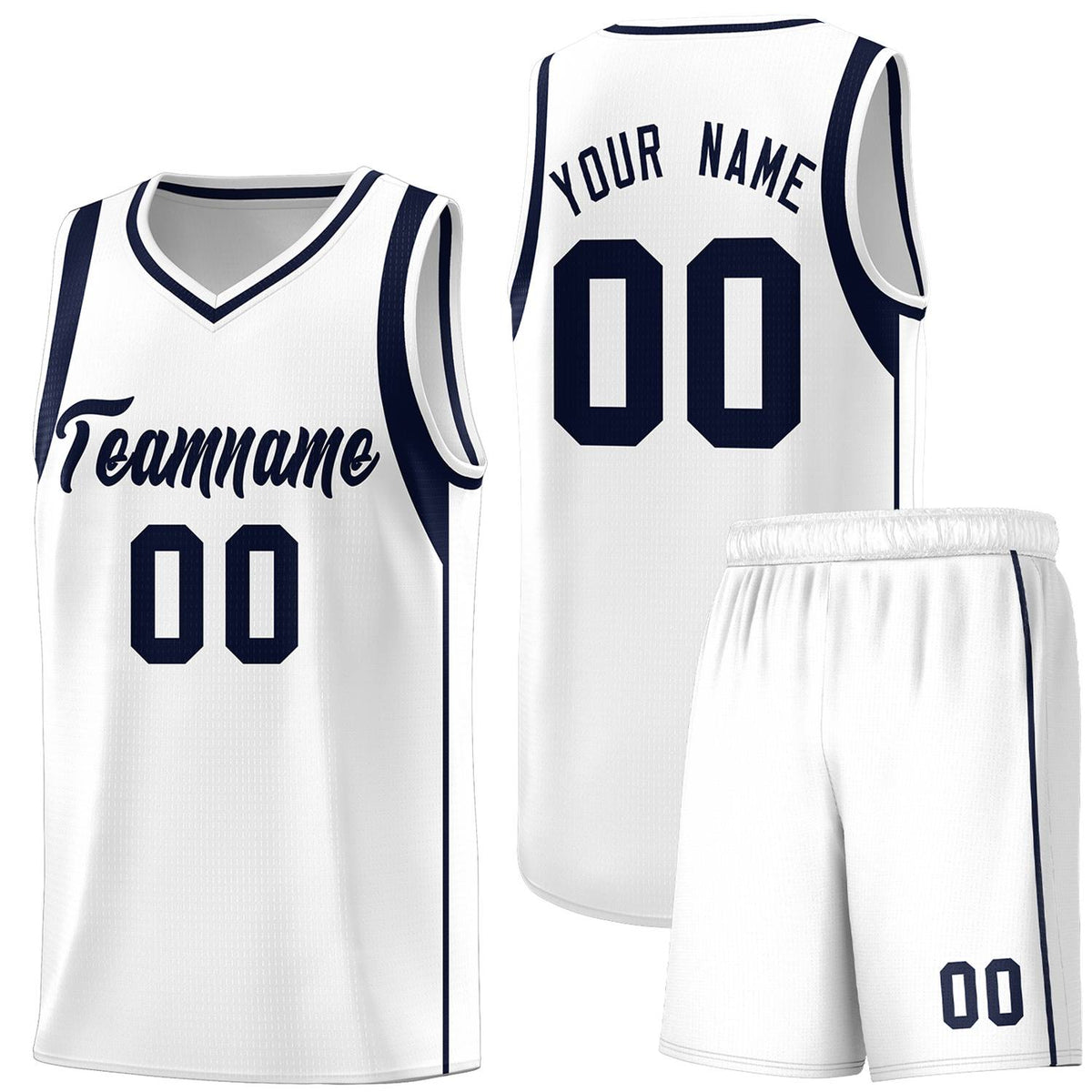 Custom Neon Green Navy-White Side Two-Tone Classic Sports Uniform Basketball Jersey |KXKSHOP