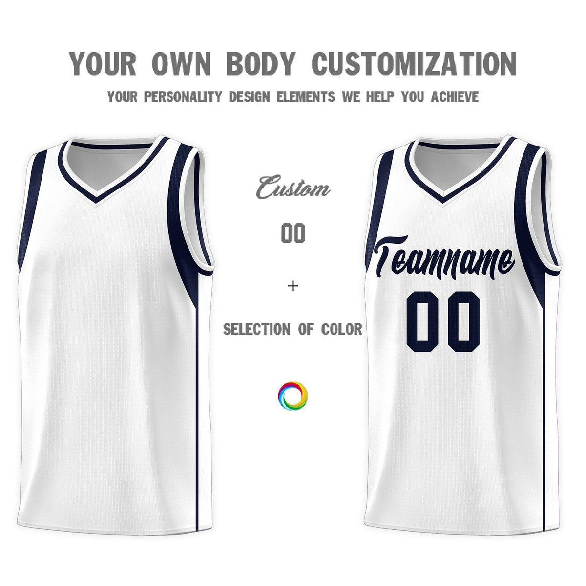 Custom Neon Green Navy-White Side Two-Tone Classic Sports Uniform Basketball Jersey |KXKSHOP