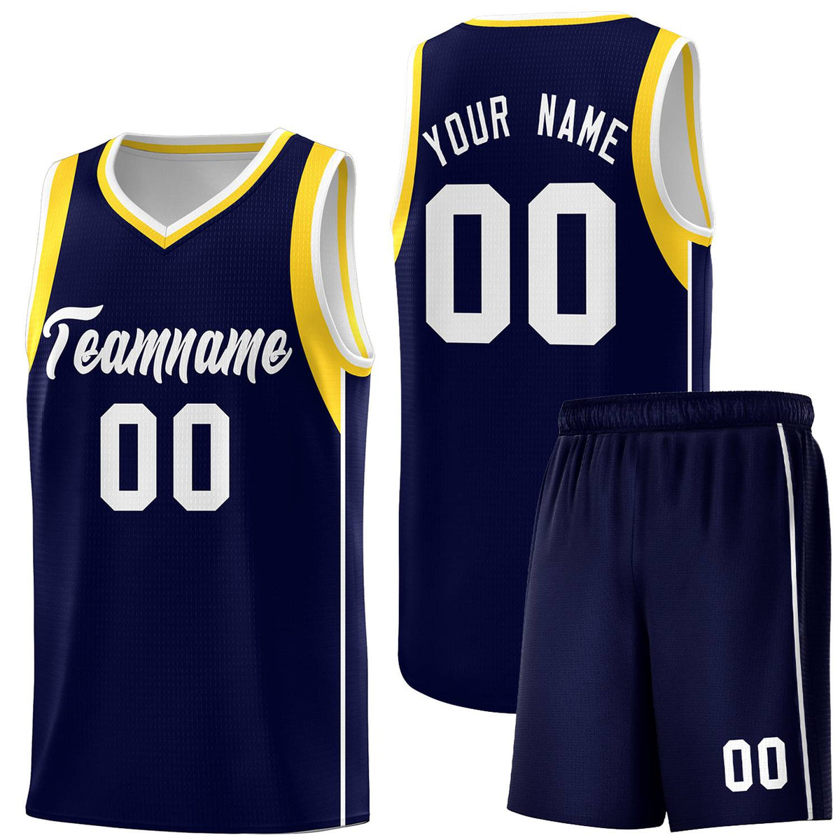 Custom Neon Green Navy-White Side Two-Tone Classic Sports Uniform Basketball Jersey |KXKSHOP