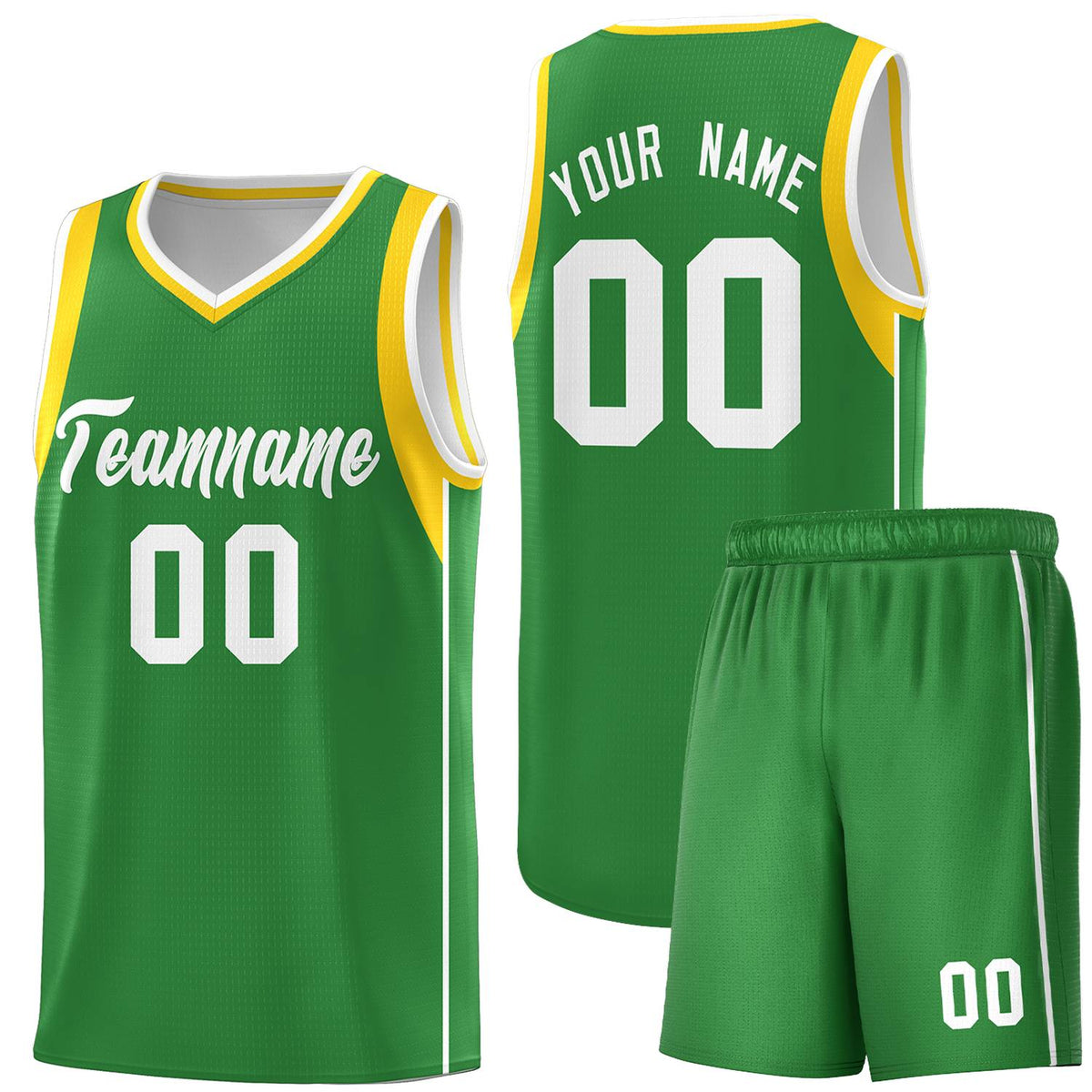 Custom Neon Green Navy-White Side Two-Tone Classic Sports Uniform Basketball Jersey |KXKSHOP