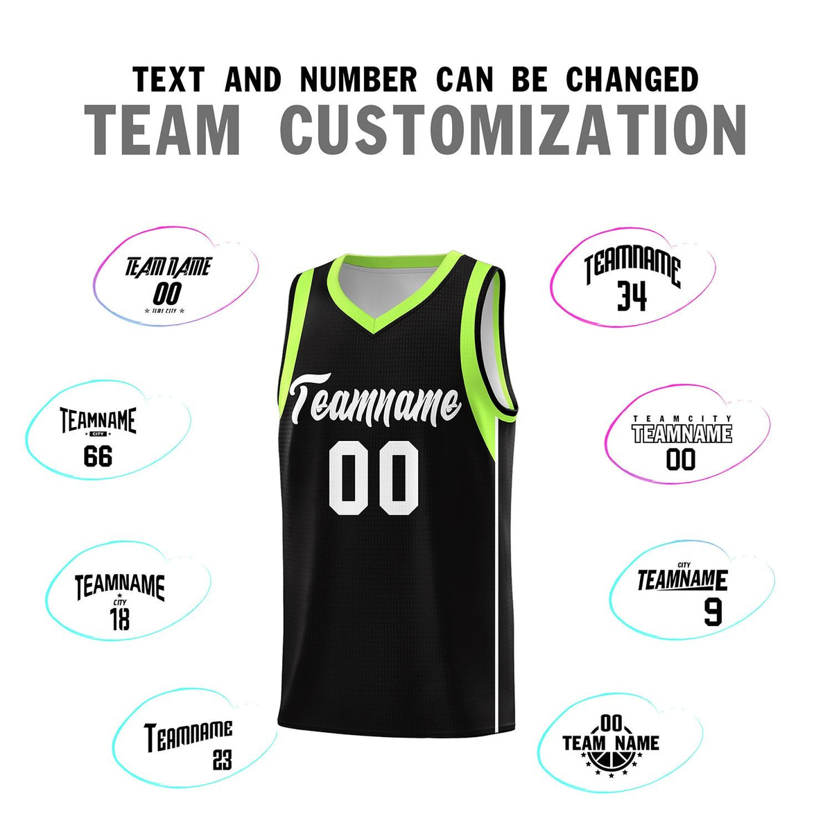 Custom Neon Green Navy-White Side Two-Tone Classic Sports Uniform Basketball Jersey |KXKSHOP