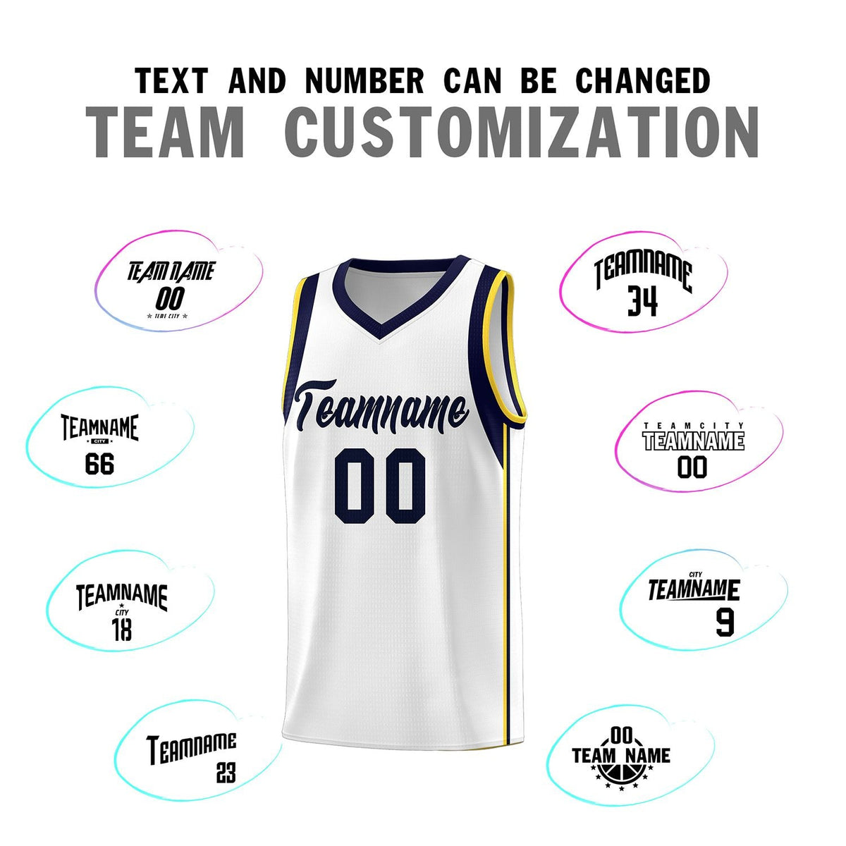 Custom Neon Green Navy-White Side Two-Tone Classic Sports Uniform Basketball Jersey |KXKSHOP
