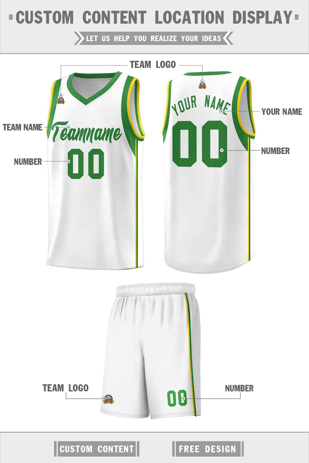 Custom Neon Green Navy-White Side Two-Tone Classic Sports Uniform Basketball Jersey |KXKSHOP