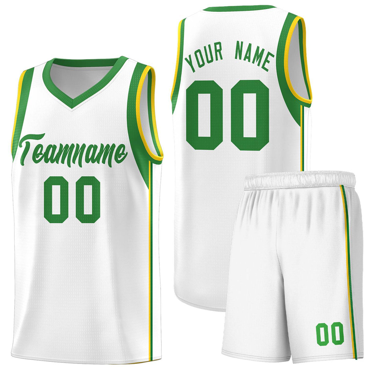 Custom Neon Green Navy-White Side Two-Tone Classic Sports Uniform Basketball Jersey |KXKSHOP